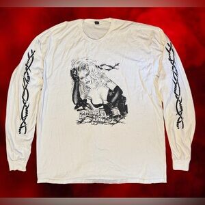 Pam Anderson Barb Wire T Shirt Mobshity Original Design Long Sleeve 3XL White